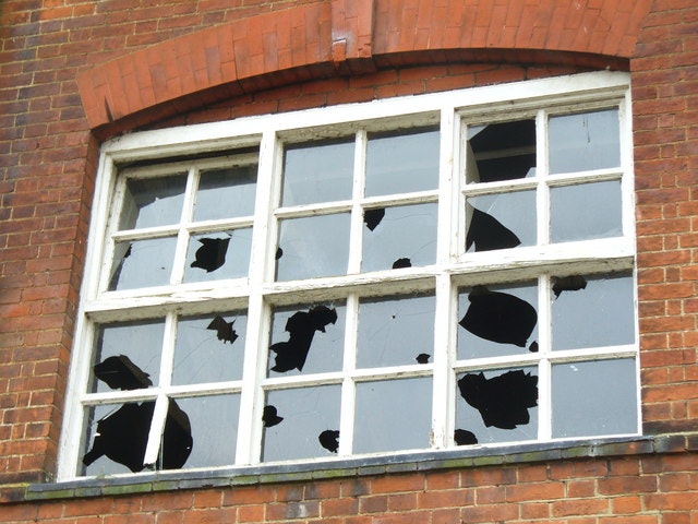 Vandalised windows