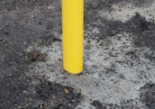 Heavy Duty Bollards Permanently Concreted Into The Ground