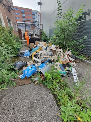 rubbish dumped in residential area