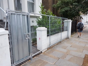 Gate installed in Heras fencing