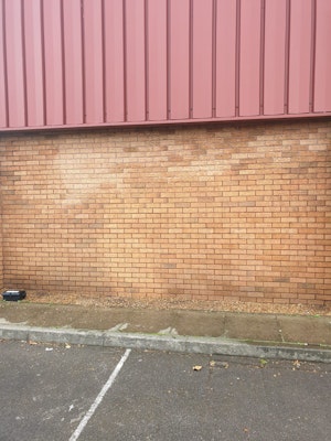 Graffiti removal from wall - after