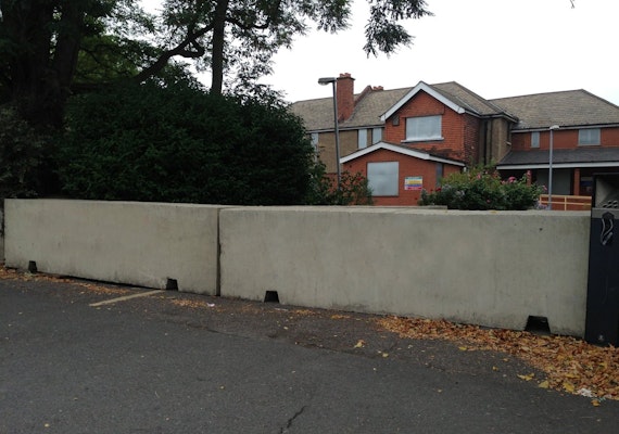 Concrete block barrier