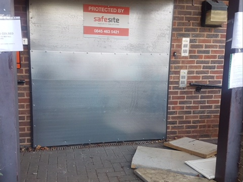 Securing of a Disused Health Centre With Steel Sheets