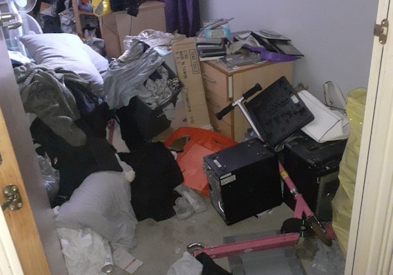 personal belongings scattered after squatter eviction