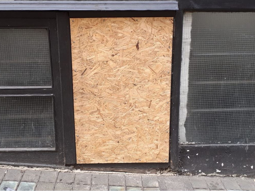 Timber Boarding up in a London Commercial Property