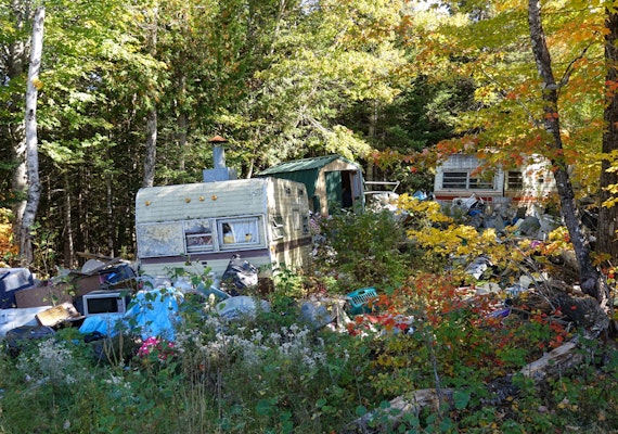 camper van on site before clearing