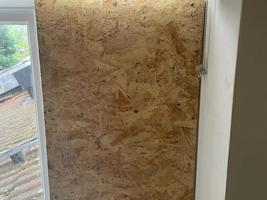 Boarding up of a residential property in Twickenham