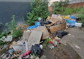 fly-tipping outside residential area